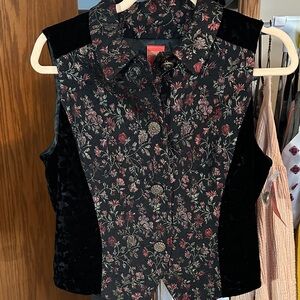 Vintage Kenzo Tapestry and Black velvet Vest.  NWT